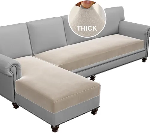 Vista 12 de H.VERSAILTEX Fundas de cojín de vellón para sofá, fundas elásticas para sillas de sala de estar, fundas de sofá modular, tela cómoda y duradera
