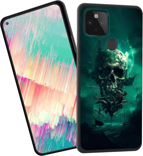 Vista 57 de for Google Pixel 4 XL Case,Slim Shockproof TPU Soft Rubber Silicone Cover Phone Case for Google Pixel 4 XL,Blue Skull Headphone