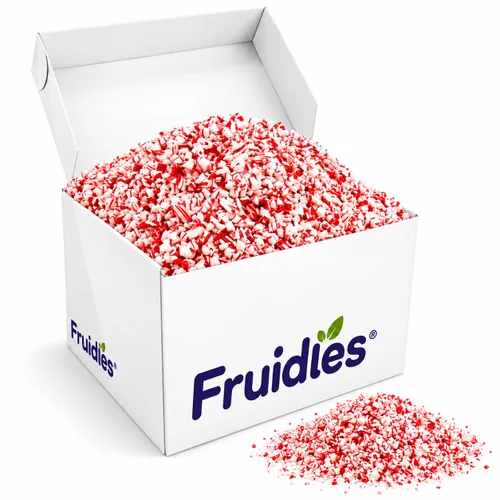 Vista 9 de Fruidles Bastones de caramelo de menta triturados, coberturas de sabor a menta navideña, bolsa resellable