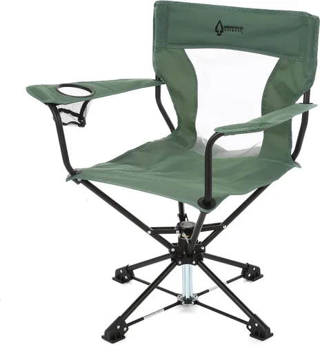 Vista 21 de ARROWHEAD OUTDOOR Silla giratoria de 360° para caza con reposabrazos, perfecta para cepos, sin patas que se hunden, soporta hasta 450 libras