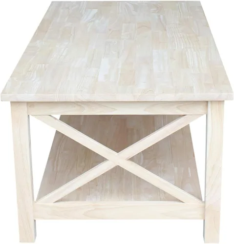 Vista 6 de IC International Concepts Hampton - Mesa consola de madera maciza, sin terminar Unfinished