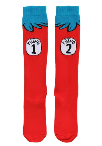 Vista 3 de Calcetas de Disfraz Thing 1 & 2 para Adultos Multicolor