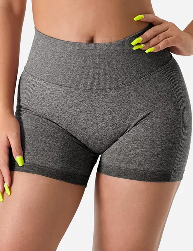 Vista 5 de YEOREO Pantalones cortos profesionales de entrenamiento para mujer, 3.6 pulgadas, pantalones cortos sin costuras, cintura alta, contorno, gimnasio