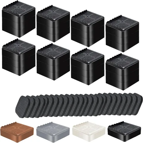 Vista 23 de shouwuhho Elevadores de muebles, paquete de 12 elevadores de cama con agarre antideslizante y soporte resistente, elevación de 1 pulgada, 2