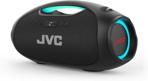 Vista 8 de JVC Altavoz Bluetooth inalámbrico portátil - 120W con doble woofer de graves profundos, iluminación RGB, Boombox para interior/exterior, Bluetooth
