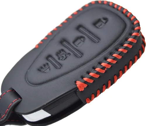 Vista 3 de Funda de llavero de cuero con costura hecha a mano para Chevrolet Chevy Malibu Camaro Trax Traverse Sonic Cruze Volt Equinox Trailblazer