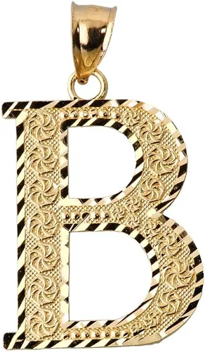 Vista 25 de Colgante personalizado de oro amarillo de 10 quilates con letras iniciales A-Z