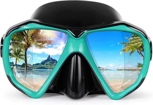 Vista 14 de Máscara de buceo panorámica HD para natación, gafas de buceo antivaho, máscara de buceo de vidrio templado, gafas de natación para adultos y jóvenes