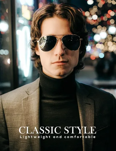 Vista 2 de KALIYADI Gafas de sol de aviador mejoradas para hombres y mujeres polarizadas vintage ultraligeras con protección UV