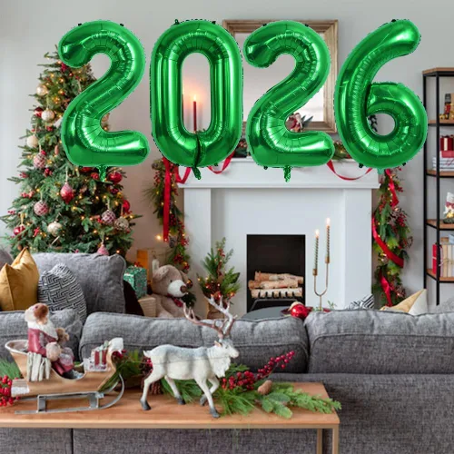 Vista 6 de TONIFUL Globos de graduación 2025 de 42 pulgadas, color verde oscuro, globos de números 2025, globos de aluminio de Mylar para decoraciones