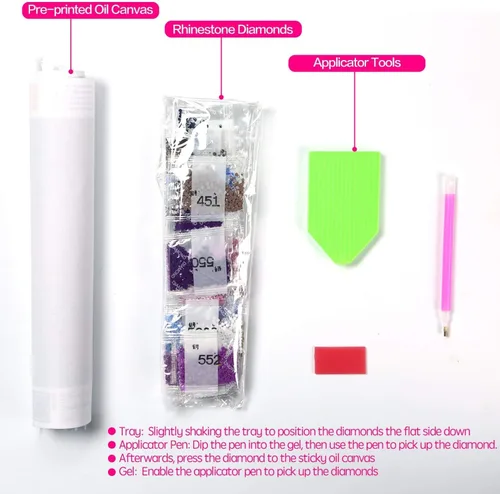 Vista 5 de ZSNUOK - Kit de pintura de diamantes 5D para bricolaje, kit de arte de diamantes 5D, taladro redondo completo para adultos o niños, kits de bordado