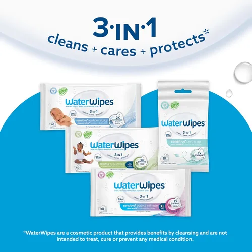 Vista 5 de WaterWipes Paquete de 540 unidades originales (9 paquetes) y toallitas texturizadas limpias, 240 unidades (4 paquetes), sin plástico, 99.9%