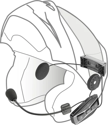 Vista 7 de Interphone Cellularline, Intercomunicador para motocicleta con Bluetooth y comunicación de malla, modelo U-Com 16, hasta 4 motores, distancia 1.0