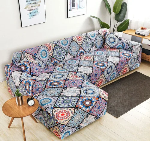 Vista 3 de ele ELEOPTION Funda de sofá modular, funda universal de tela elástica para sofá seccional en forma de L, protector bohemio