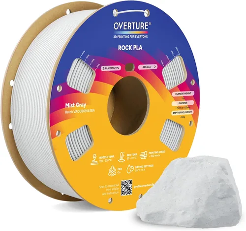Vista 13 de OVERTURE - Filamento PLA Rock de 1.75 mm, para impresora 3D de mármol, carrete de 2.2 libras, precisión dimensional +/- 0.02 mm, para impresoras FDM