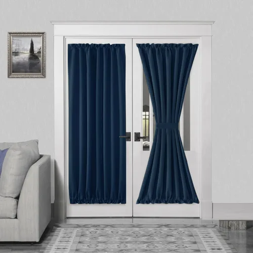 Vista 194 de DWCN Cortinas para Puertas Francesas – Cortinas opacas térmicas con bolsillo para barra para puertas con ventana de cristal, puertas de cocina