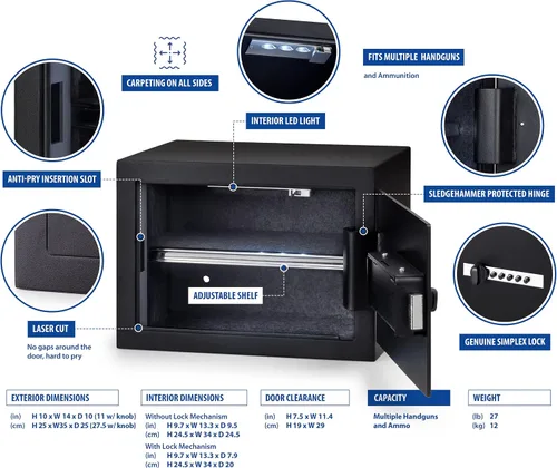 Vista 2 de Viking Security Safe VS-25SX Heavy Duty Mecánica Simplex Lock Multi Pistola Seguro Multi Pistola Capacidad Pistola Heavy Duty with Multi-Handgun