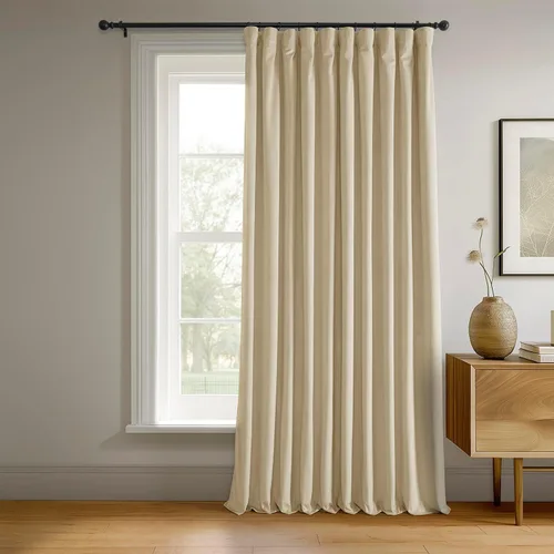 Vista 58 de HPD Half Price Drapes Cortinas Opacas Térmicas de Terciopelo Signature para Sala de Estar de 63 Pulgadas de Largo (1 Panel) con Bolsillo para Barra