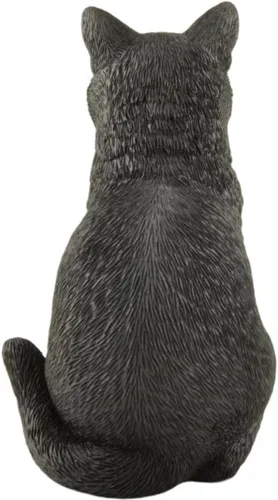 Vista 5 de JFSM INC. Figura pintada a mano de gato negro sentado – Estatua de gato de resina de 5 pulgadas, relleno de calcetín navideño, regalos para amantes
