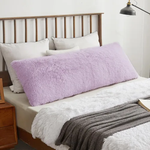 Vista 7 de XeGe Funda de Almohada Corporal de Felpa Suave, 20x54 Funda de Almohada Corporal Grande y Esponjosa, Boho de Piel Sintética Difusa Funda de Almohada