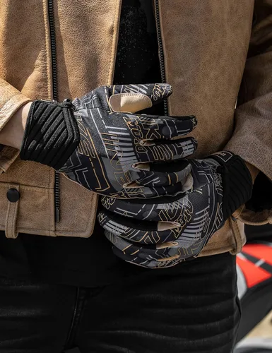 Vista 7 de INBIKE Guantes transpirables de motocross para hombre, con protección de nudillos duros, pantalla táctil para motocicleta, deportes de motor