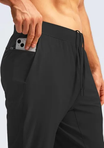 Vista 4 de Soothfeel Pantalones deportivos para hombre con bolsillos con cremallera, pantalones de entrenamiento atléticos ligeros para gimnasio, golf, correr