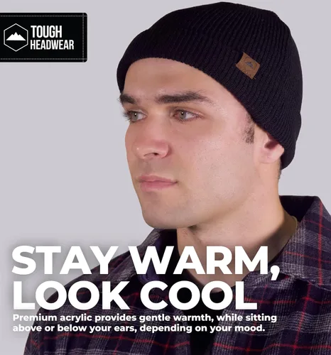 Vista 47 de Tough Headwear Daily Knit Beanie – Gorros para hombre – Sombreros de invierno para hombres y mujeres – Sombreros de punto cálidos para clima frío