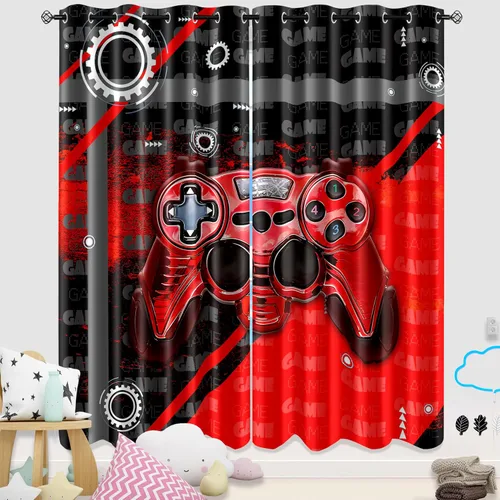 Vista 16 de Cortinas negras para dormitorio, decoración de habitación, cortinas opacas para ventana, juego de 2 paneles con estampado de niña africana morada
