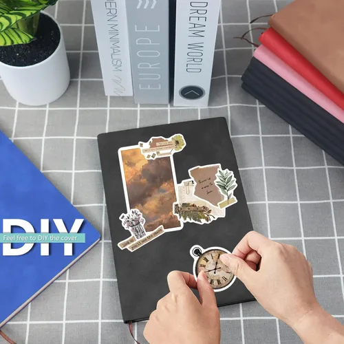Vista 3 de LELE LIFE Paquete de 5 cuadernos rayados, cómodos diarios de cuero suave a granel para escribir mujeres y hombres, cuadernos A5 para trabajo, Negro