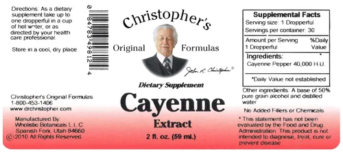 Vista 8 de Pimienta de cayena de Dr. Christopher's Formulas, 40 000 hu, 2 onzas