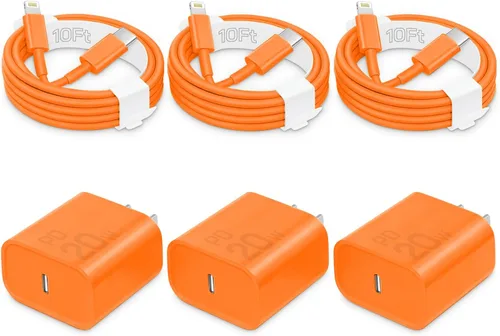 Vista 25 de CXX 20W Fast Charger for iPhone 14/13/12 [3-Pack, MFi Certified] Blue