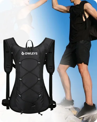 Vista 9 de Owleys Mochila de hidratación - Mochila de hidratación ligera e impermeable Bolsa de agua de 2 litros Mochila para correr y ciclismo