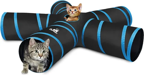 Vista 11 de Pawaboo Tubo de túnel para gatos - Túneles de 3 vías 25x53cm Extensible plegable Tienda de juego interactiva Juguetes laberinto Casa Cama con bolas