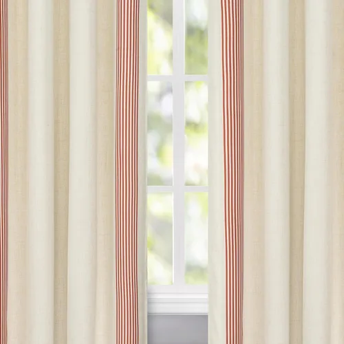 Vista 65 de DriftAway Chris Linen - Cortinas opacas con capa térmica y reductora de sonido, 63 pulgadas de largo para dormitorio, cortinas estampadas a rayas