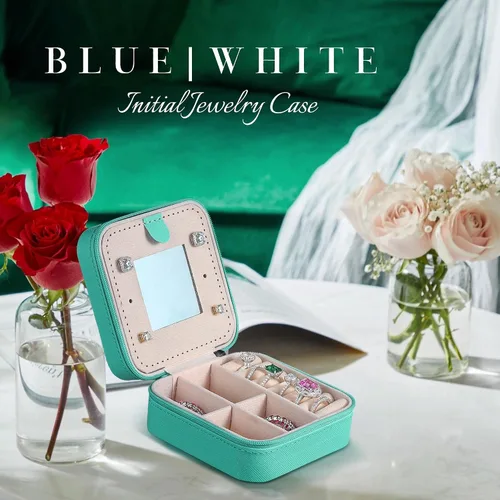 Vista 6 de Parima Joyero de viaje para niñas y mujeres, caja organizadora de joyas, cajas de joyería personalizadas para mujeres y niñas, caja de joyería
