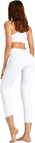 Vista 6 de COOLOMG Pantalones de yoga para mujer, mallas capri para correr, leggings de tiro bajo, entrenamiento, gimnasio con bolsillos ocultos
