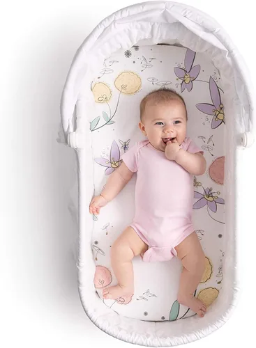 Vista 7 de JumpOff Jo - Sábana bajera hipoalergénica para bebé niño y niña - Rectangular, compatible con reloj de arena y cuna ovalada, suave, transpirable