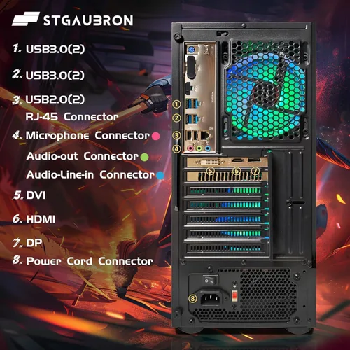 Vista 6 de STGAubron Escritorio para PC para juegos,R3 3200G,RX 590 8G,16G DDR4,512G