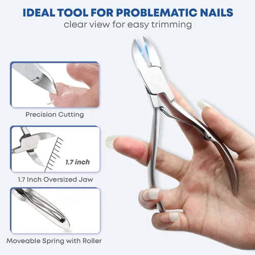 Vista 2 de Stellmacher - Cortaúñas para los pies, kit profesional de cuidado de uñas con cortaúñas de acero inoxidable, kit de manicura y pedicura de 4 piezas