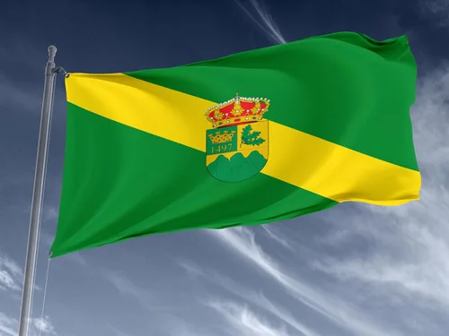 Vista 3 de Puebla de la Sierra, bandera de Madrid, impresión de diseño único, doble costura, bandera de la provincia de España 3x5 para exteriores, banderas