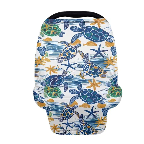 Vista 22 de Binienty Axolotl - Toldo para asiento de automóvil para mujer, diseño de delfín, con estampado de animales, para lactancia, estirable