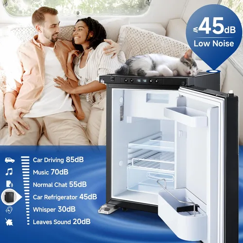 Vista 5 de BODEGA Refrigerador mejorado de 12 voltios, control de aplicación para refrigerador de caravana, refrigerador y congelador RV de 45 L