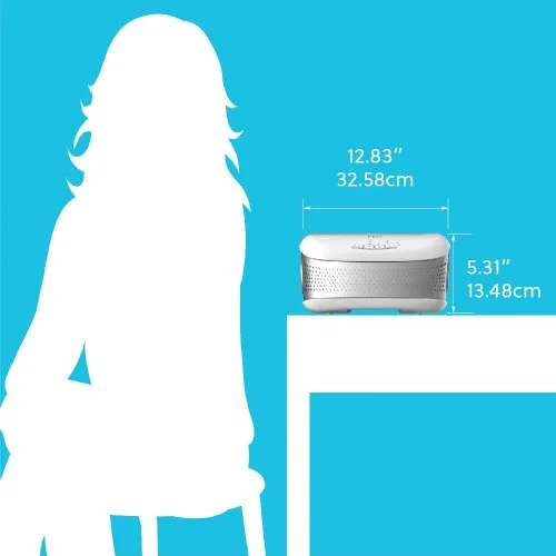 Vista 7 de Homedics TotalClean - Purificador de aire de escritorio, filtro HEPA de 360 grados para 128 pies cuadrados, purificador de aire pequeño para oficina