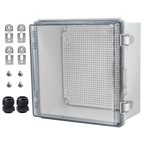 Vista 24 de Caja Eléctrica Impermeable para Exteriores Caja de Conexiones Resistente a la Intemperie IP67 Carcasa de Plástico ABS Caja de Proyecto para Gris