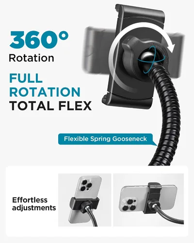 Vista 4 de InnoGear Soporte de micrófono para teléfono, abrazadera de montaje flexible de cuello de cisne para micrófono, tubos, tubos, accesorios de música