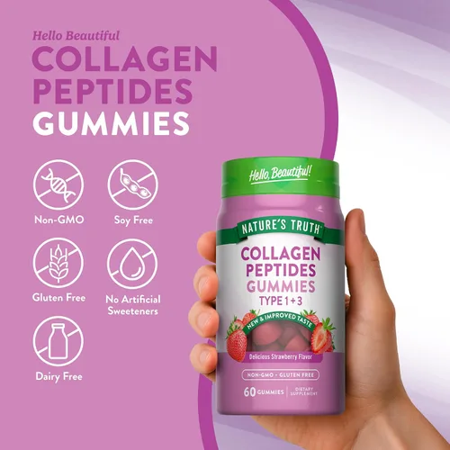 Vista 3 de Nature's Truth Gomitas de péptido de colágeno para mujer 60