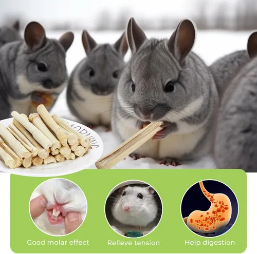 Vista 4 de Palitos masticables de bambú dulce de 1 libra para animales pequeños