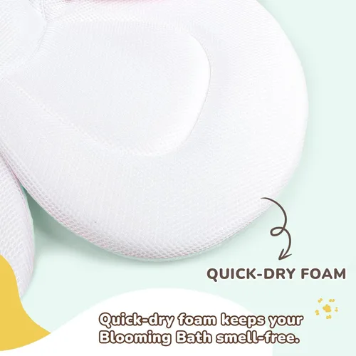 Vista 3 de YooxArmor Almohadilla de baño de bebé para fregadero de bañera infantil, bañera de flores antideslizante para bebés de 0 a 6 meses, cojín de baño
