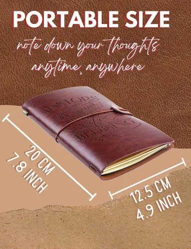 Vista 4 de Regalos de agradecimiento a la esposa del pastor para mujeres, regalos para primera dama, cuaderno de diario de cuero, diario de viaje en relieve