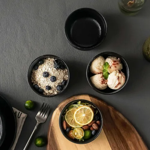 Vista 5 de S&Q'S CERAMICS Cuencos pequeños de cerámica para cocina, juego de 6, cuencos de helado de 9 onzas, cuencos pequeños para servir sopa, salsa